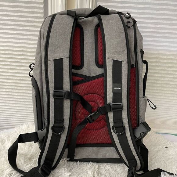 ENTRATA Men’s Lt. Gray Slim Tech Waterproof Laptop, Travel Utility Backpack NEW - Picture 2 of 9